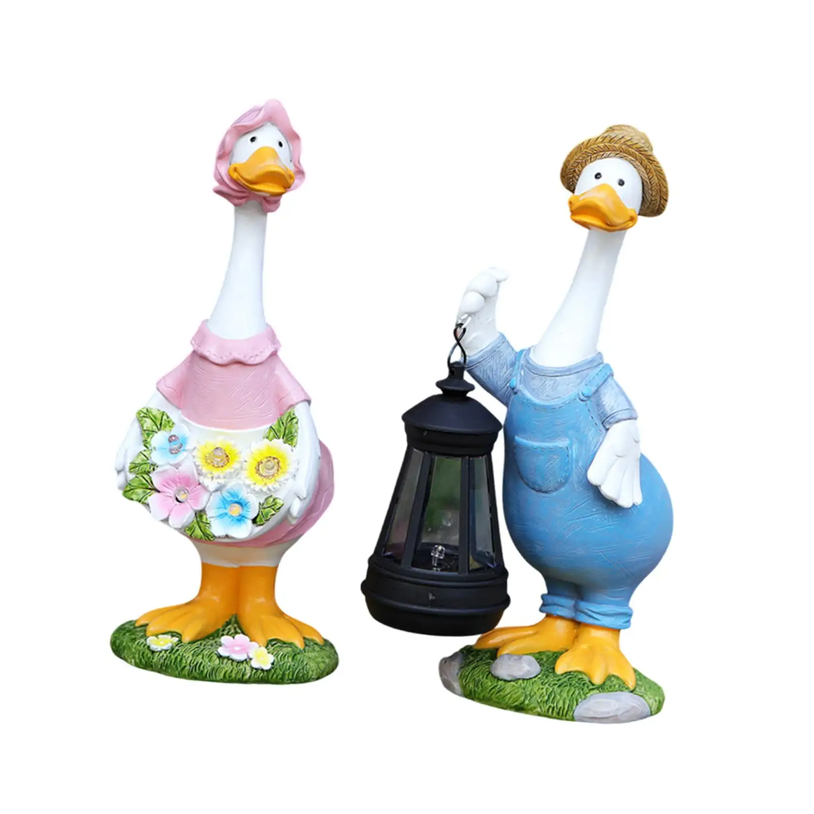 2x زوجين البط حديقة زخرفة الحديقة الديكور ضوء لمسار المناظر الطبيعية #4
