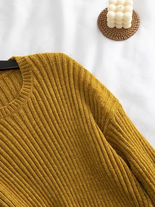 Frauen runde Ne Lange Sve Strickwaren Farbe Innen Tragen Einfache Sle Winter Neue Ankunft Pullover Bequeme Casual Top