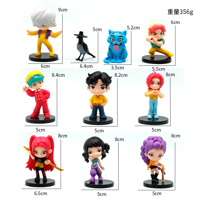 

K-pop Devil Hunter Vinyl Figures Anime Chibi Girl Group Model, Cute Desk Decor Gift for Fans