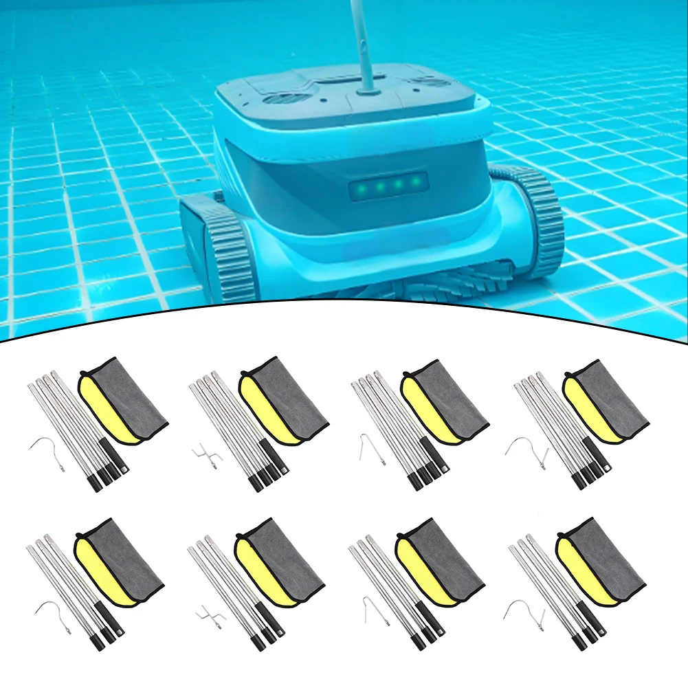 

Крючки для пылесоса для бассейна из нержавеющей стали в размерах 1 2 м и 1 6 м с несколькими секциями для полного доступа по уборке бассейна.