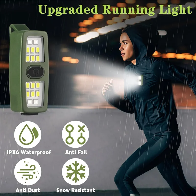 【RECOMENDAR】Gift For Runners Running Clip Lights, Small Rechargeable LED Flashlight, Safety Bike Lights Night For Dog Walking