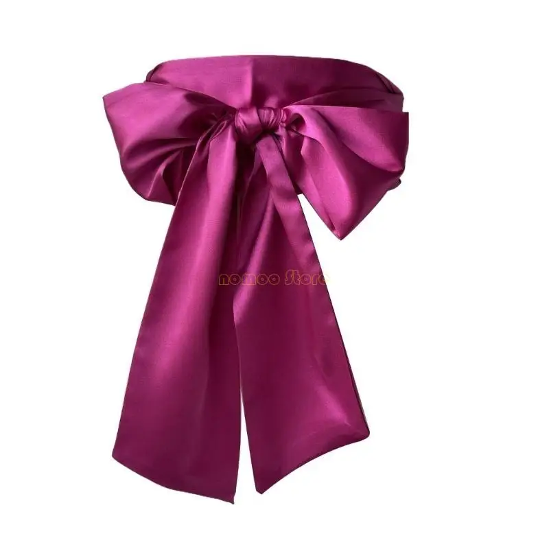 31BF Lichtgewicht Brede Tailleband Kleur Lace Up Strik Decor Lint Taille Riem Dameskleding Accessoires