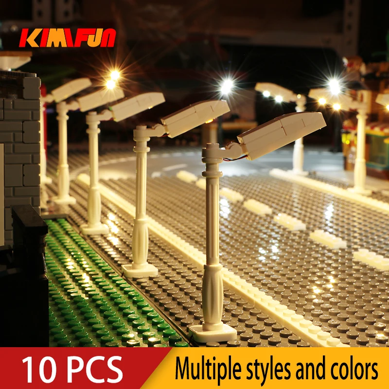 RGB LED 빌딩 블록, USB 램프, DIY 가로등, 도시 전기 장식, 모든 브랜드와 호환되는 1X1 벽돌 장난감, 10PCs, 0.8mm 핀