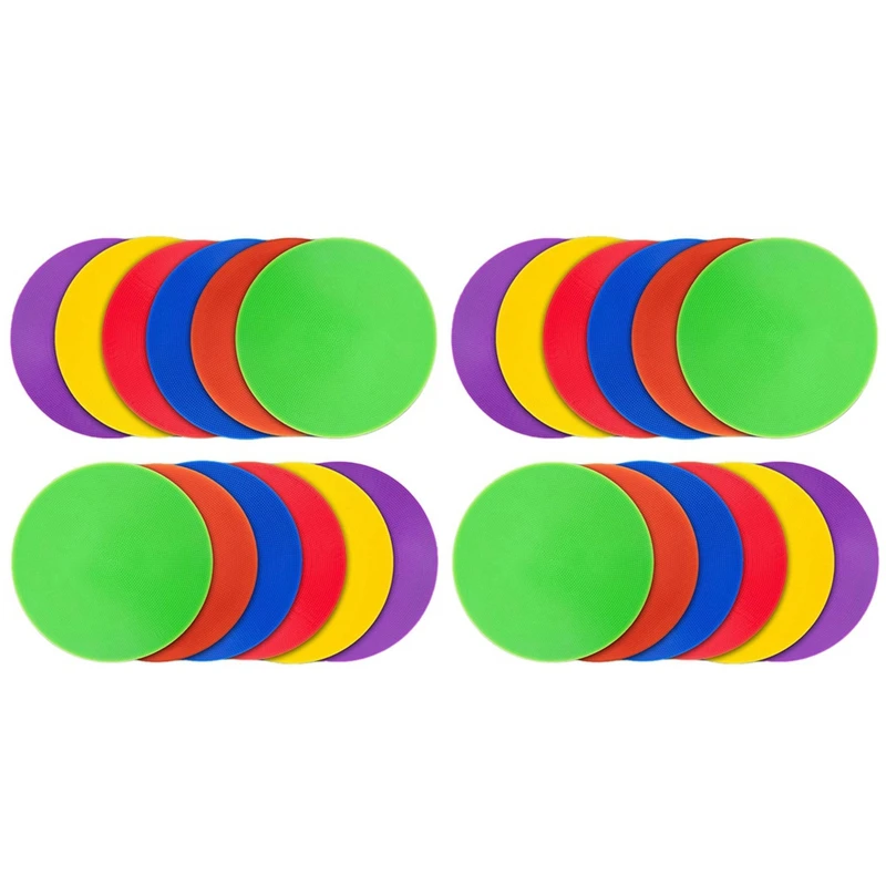 

24Pcs Colored Spot Marker Non-Slip Agility Markers Flat Cones Dots For Football Basketball Training Dance Practice