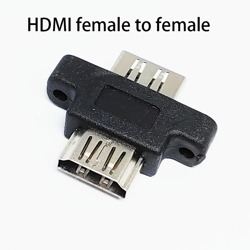 HDMI female to female with screw hole computer chassis panel docking connector HDMI adapter can be fixed adapter