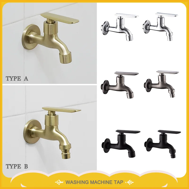 

Brass Washing Machine Faucet Outdoor Garden Faucet Brushed Gold Wall Mounted G1/2 Mop Pool Single Cold Water Faucet