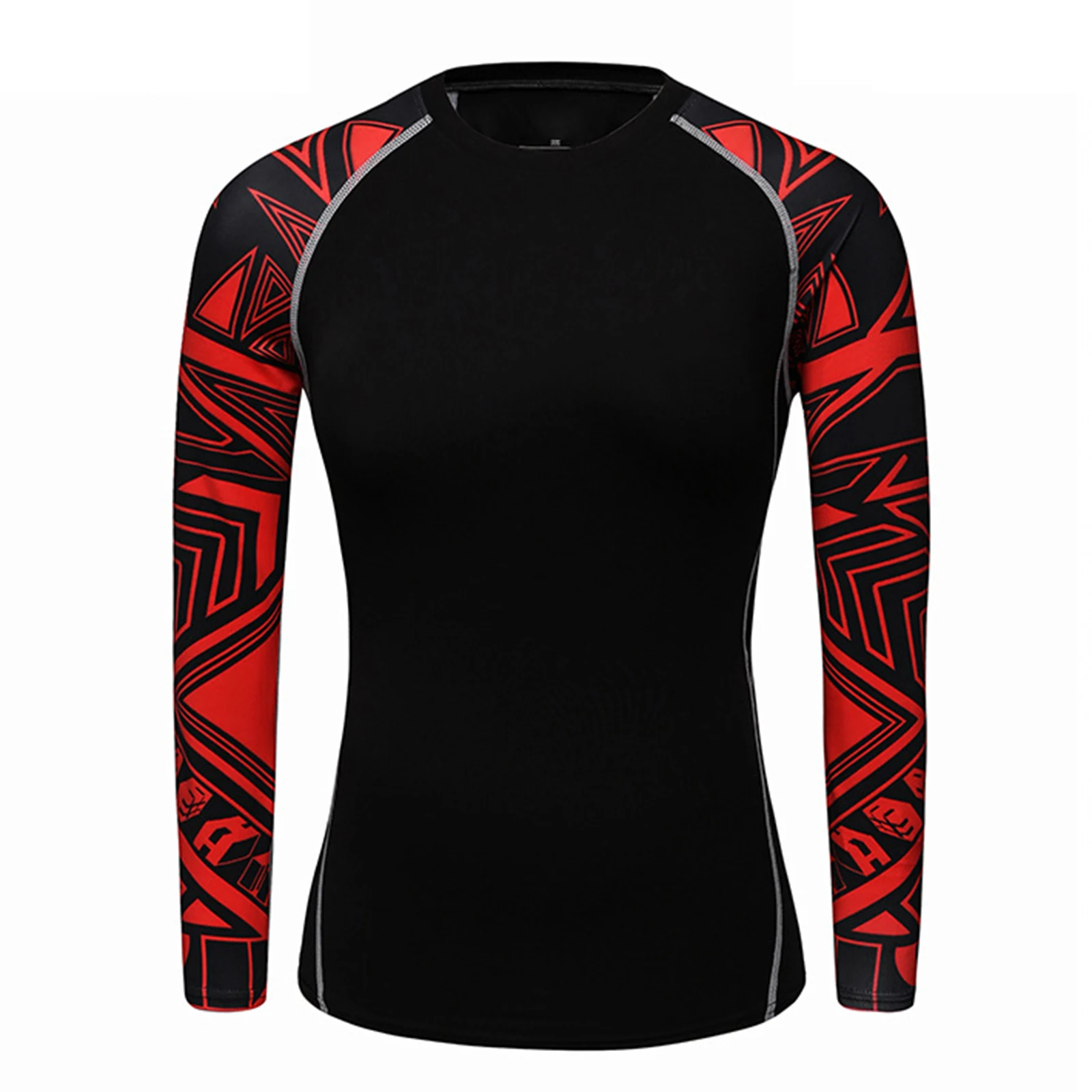 Womens Fitness Yoga Rash Guard Tops Long Sleeve Printed Quick Dry Compression Sport Shirt for Exercising