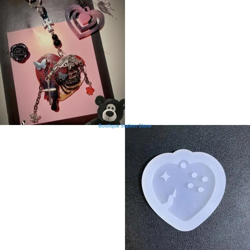 Y55F 11-styles Love- Keychain Mold Silicone Pendant Mold Butterflies Ornament Epoxy Resin Casting Jewelry Making Diy Crafts