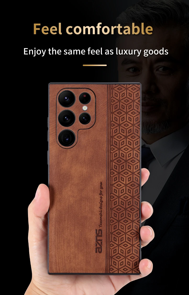 3D-Prägehülle für Samsung Galaxy S26 S25 edge S24 S23 S22 S21 Ultra Plus FE Cover Weiche Matte Lederhülle mit Kameraschutz – Detail 5