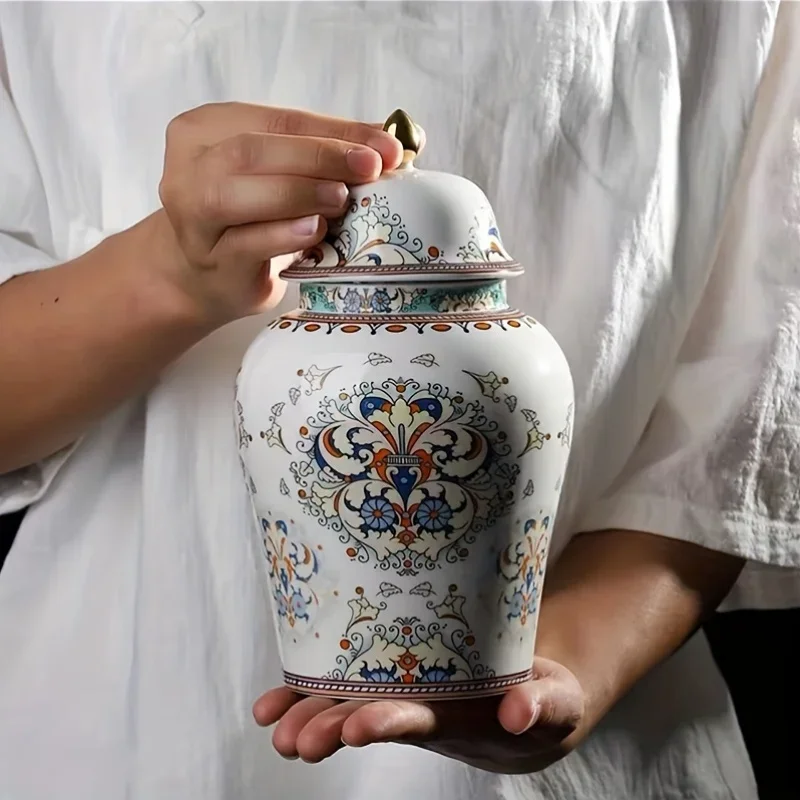Ceramic General'S Jar Multifunctional Large Capacity Chinese Style Tea Container Candle Bottle Jewelry Box Home Decor Items
