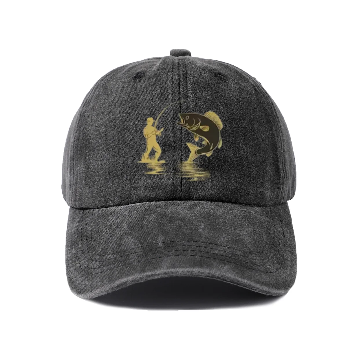 Gold Chess Players Graphic Baseball Cap, Vintage Washed Adjustable Unisex Dad Hat, Everyday Gift