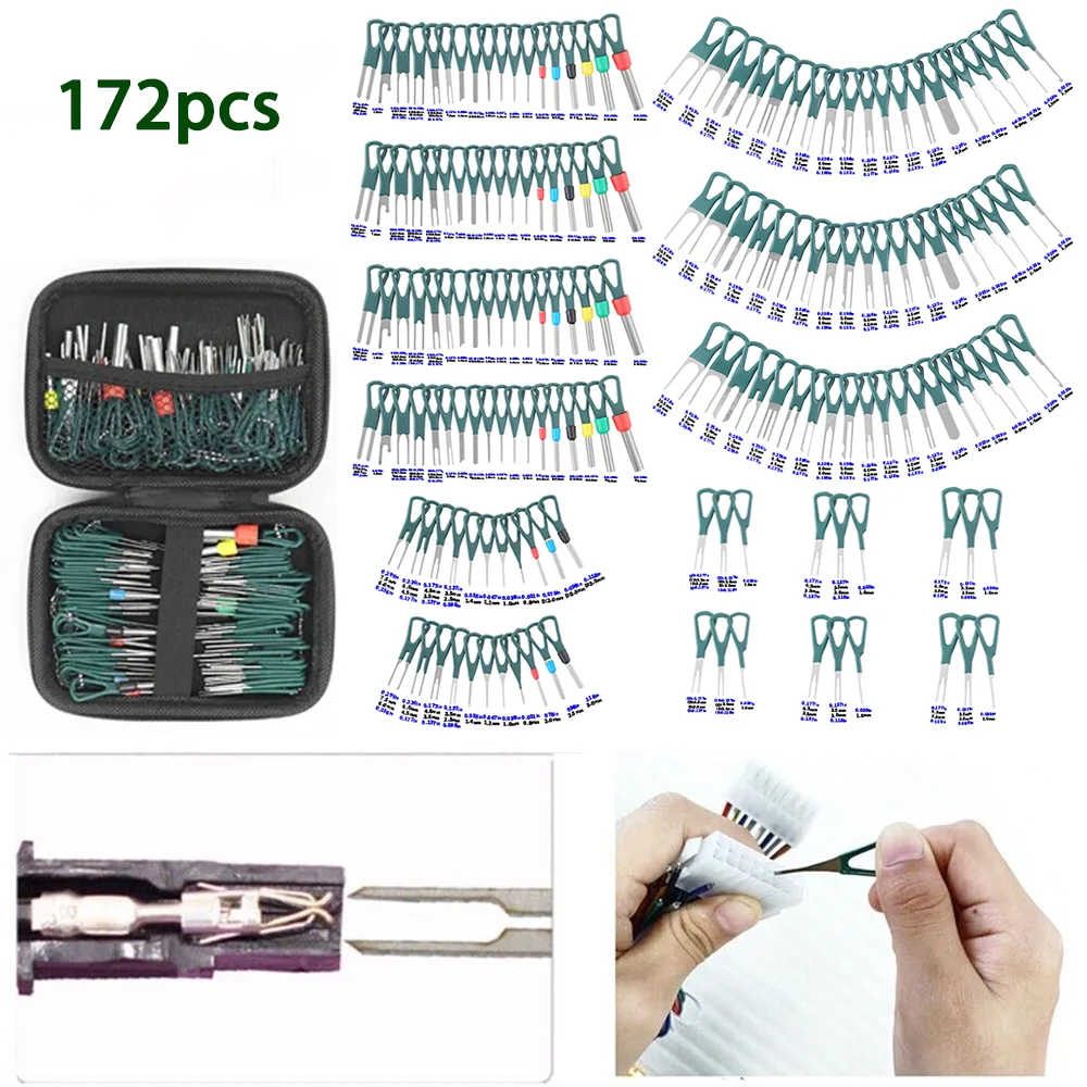 172 pieces of car terminal dismantling tool kit, pin terminal dismantling puller, repair tool, wire crimping connector with box