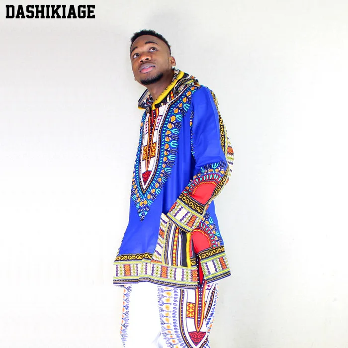 2024 New Unisex African Fashion Print Classic Design Long Sleeve Loose Style Hoodies Dashiki Dubai Dashiki Shirt with hoody