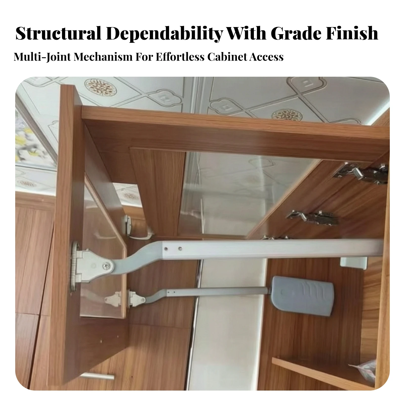 Folding Lift-up Hinge Zinc-Alloy Spring Hinge Bracket Hardware Articulated Easy to Install for DIYers, Overhead Cabinets