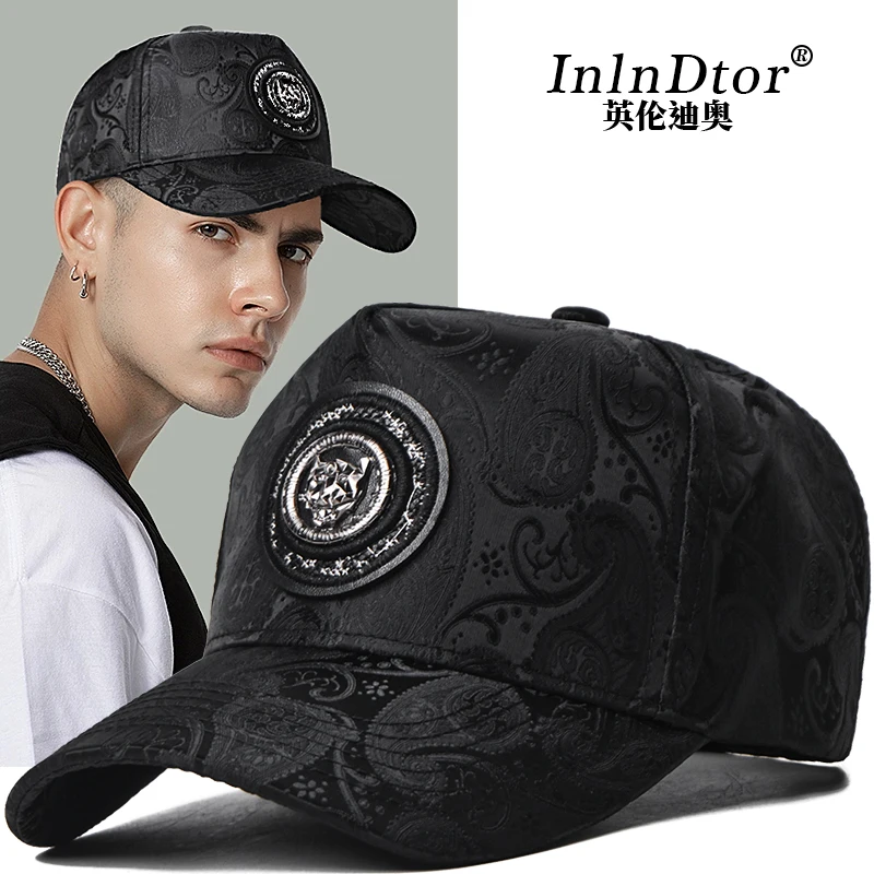 

55-60 head circumference Four Seasons cloth paragraph leopard head baseball cap men's wide-brimmed outdoor trucker cap