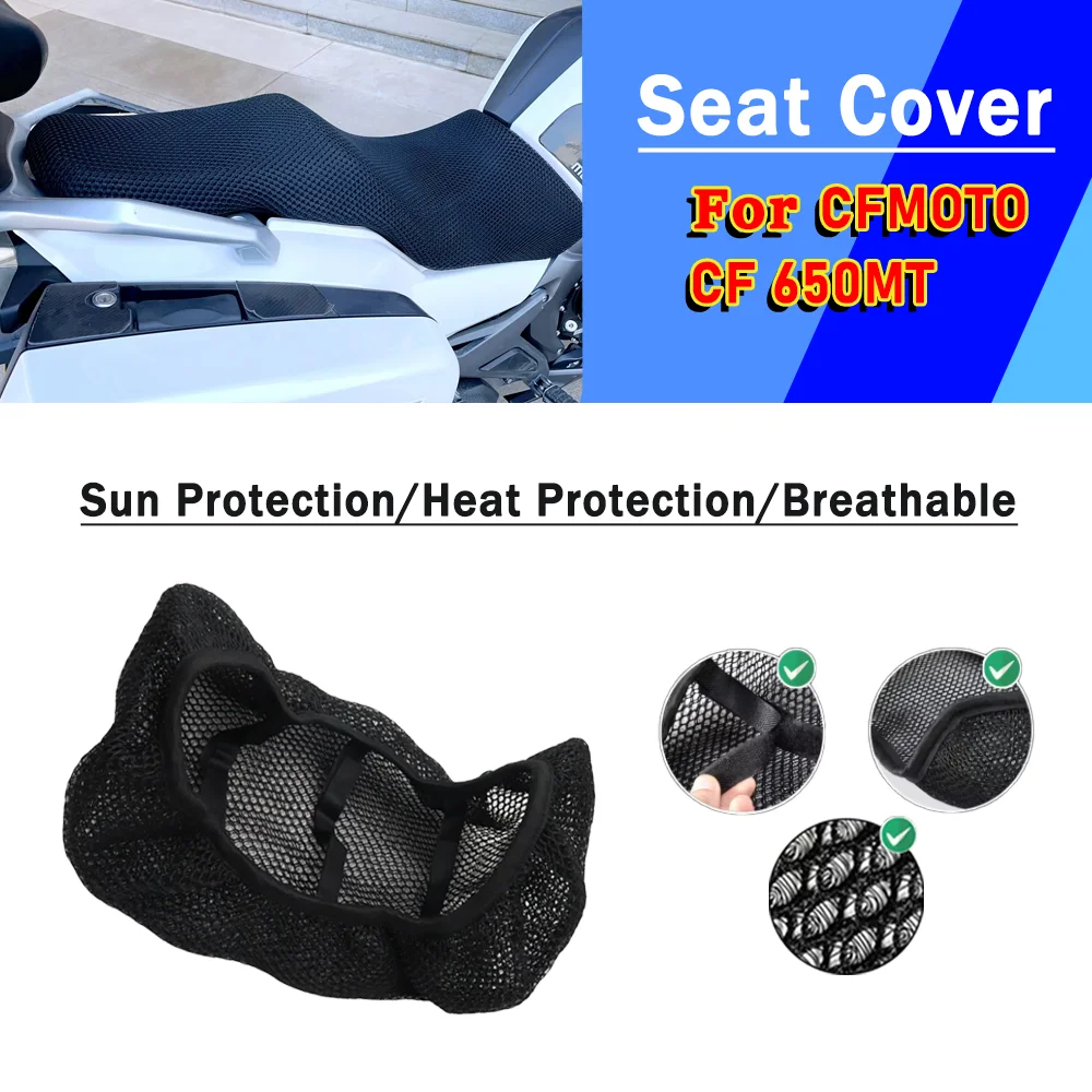 

For CFMOTO 650MT MT650 MT 650 Mesh Motorcycle Seat Cover 3D Elastic Breathable Heat resistant Anti-Slip Protector Cover