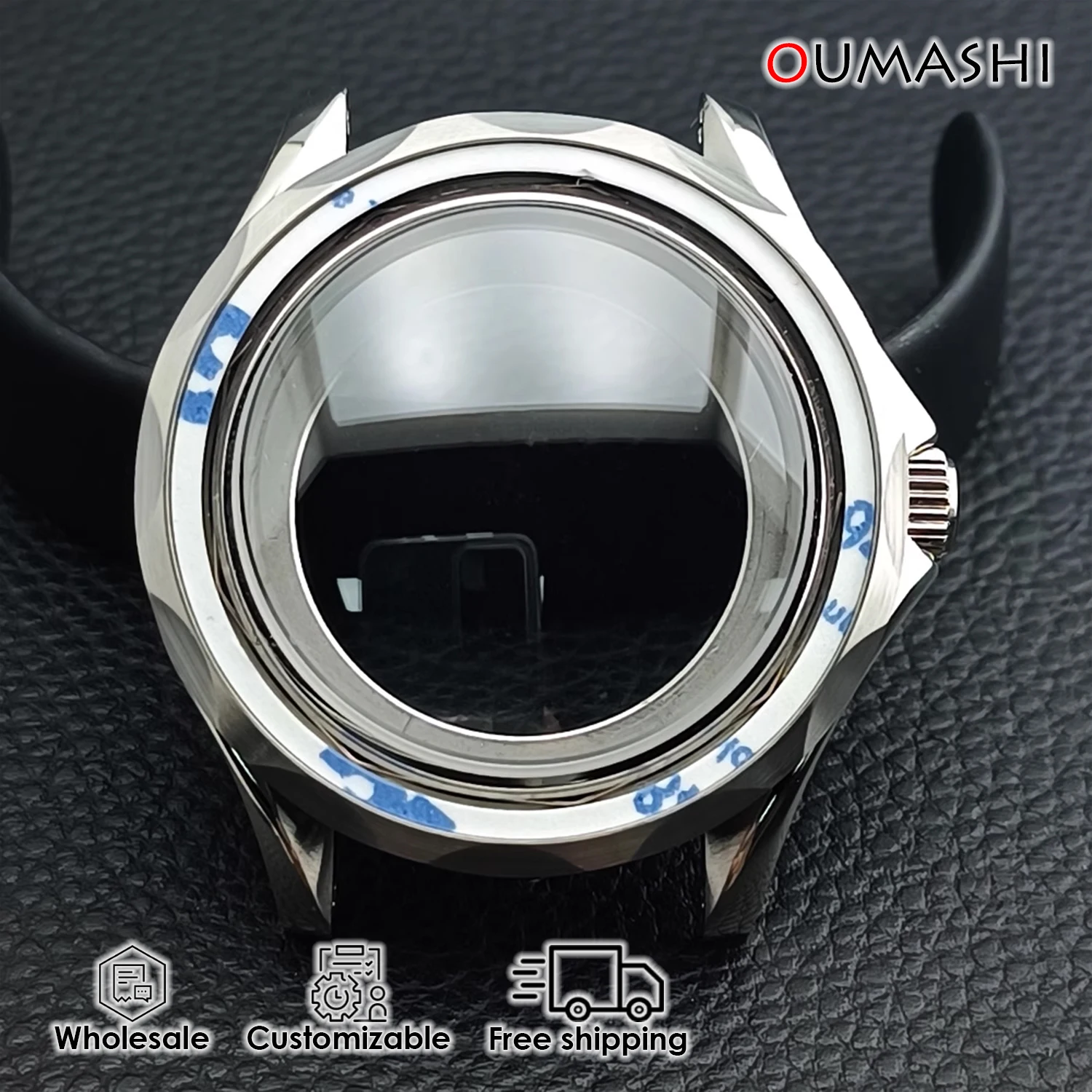 41mm men's case NH35 fashionable and casual modified watch accessory 10ATM waterproof transparent bottom watch case