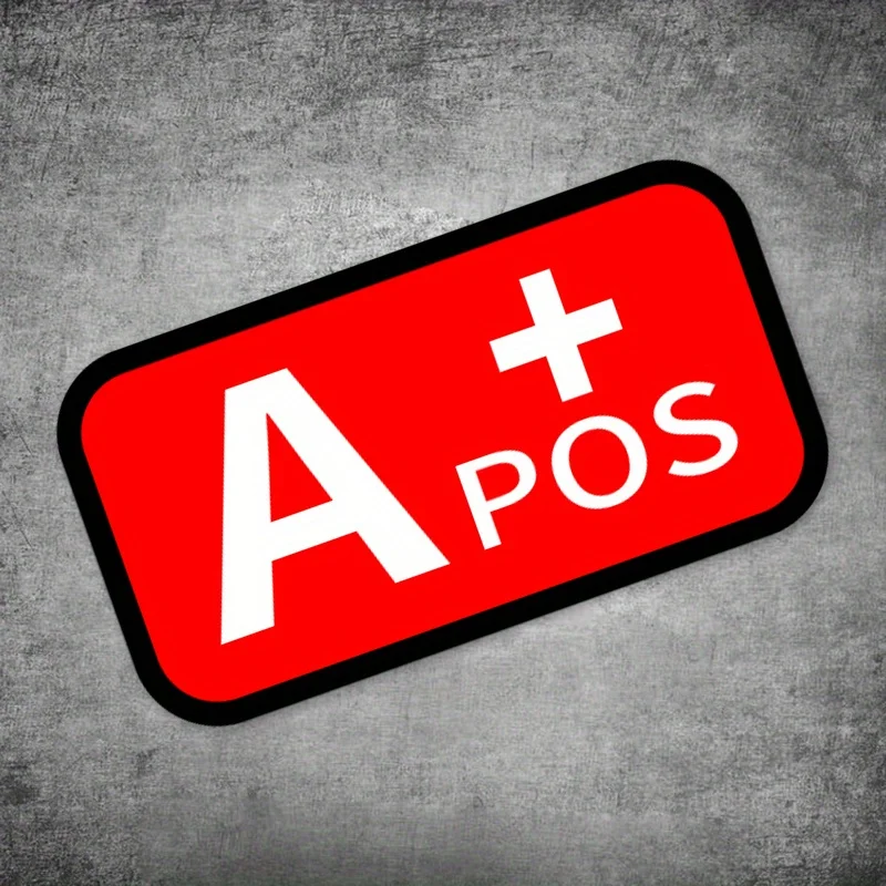 الأحمر ABO نوع الدم شعار دراجة مقاوم للماء ملصقات ذاتية اللصق مقاومة للشمس للدراجات النارية لوحة جانبية خزان الوقود الصفر #3