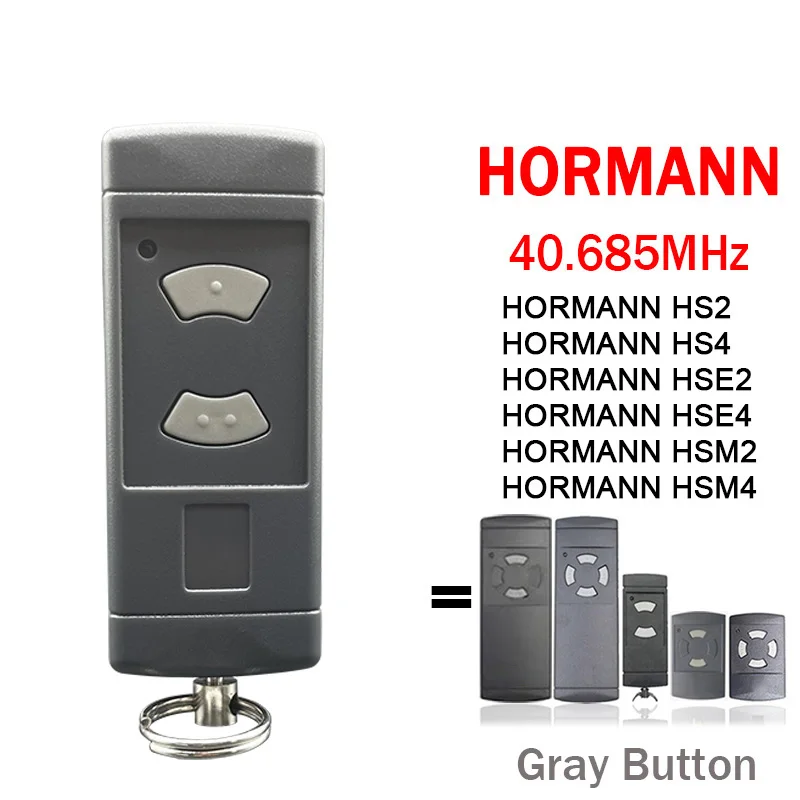 

HORMANN HSE2 HSE4 HSM2 HSM4 HS2 HS4 40.685MHz Gate / Garage Door Remote Control 40MHz Grey Button Clone Opener Hand Transmitter