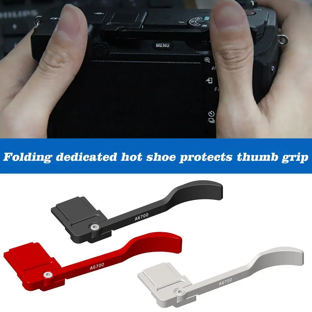 For Sony A6700 Metal Hot Shoe Thumb Up Hand Grip Aluminum Alloy Thumb Grip Hotshoe Cover Folding Camera Accessories