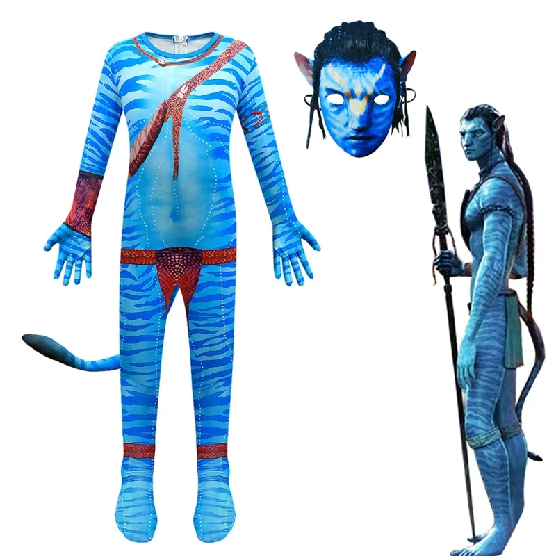 Avatar 2 The Way of Water Neytiri Cosplay Anime Halloween Costumes for Kids Zentai Fantasia Jumpsuits Disguise Carnival Clothes