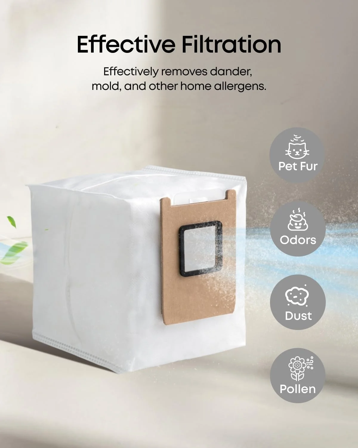 10 عبوات من أكياس الغبار البديلة لـ Eufy Omni E25 / E28، 3 في 1 E20 أكياس مكنسة كهربائية بديلة