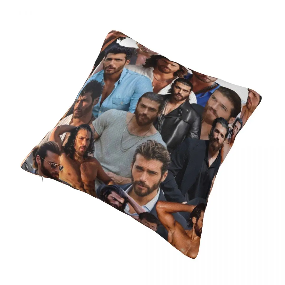 Can Yaman Photo Collage Pillowcase Soft Polyester Cushion Cover Decorative Muscles Actor Model Pillow Case Cover Home 40*40cm