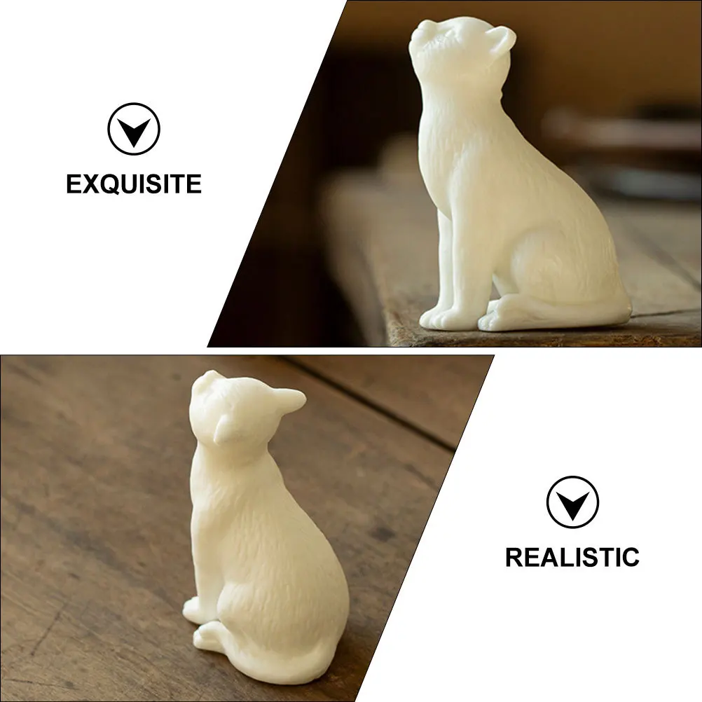 

1Pcs Lucky Cat Adornment White Desktop Decoration Home Ornament Party Table Sculpture Decorative Cat Statue
