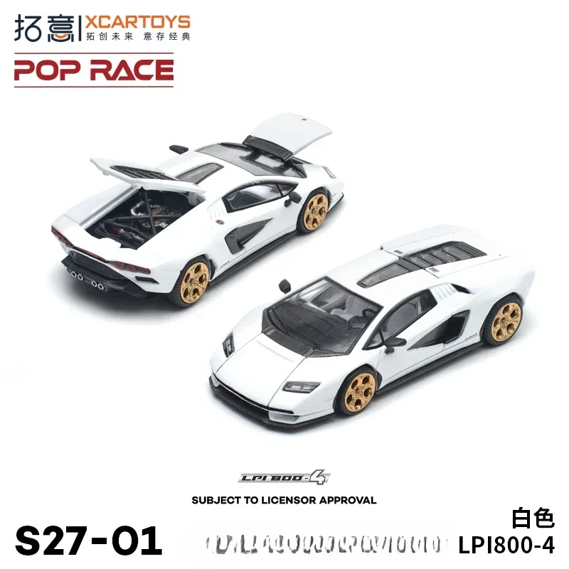 Xcartoys x POP RACE 1:64 Countach LPI800-4 White Model Car