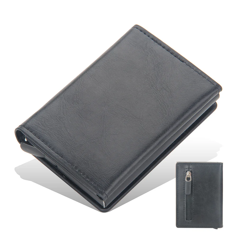 Pop Up Credit Card Holder Wallets Men Slim Rfid Blocking CardHolder Wallet for Men Card Money Bag Purse PU Leather Short Wallets — zdjęcie 4