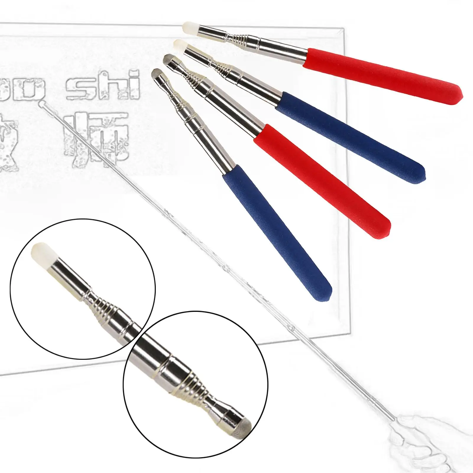 Teaching Pointer Durable with Felt Head Portable Classroom Whiteboard Pointer for Docent Couch Guides Leader Conference Training