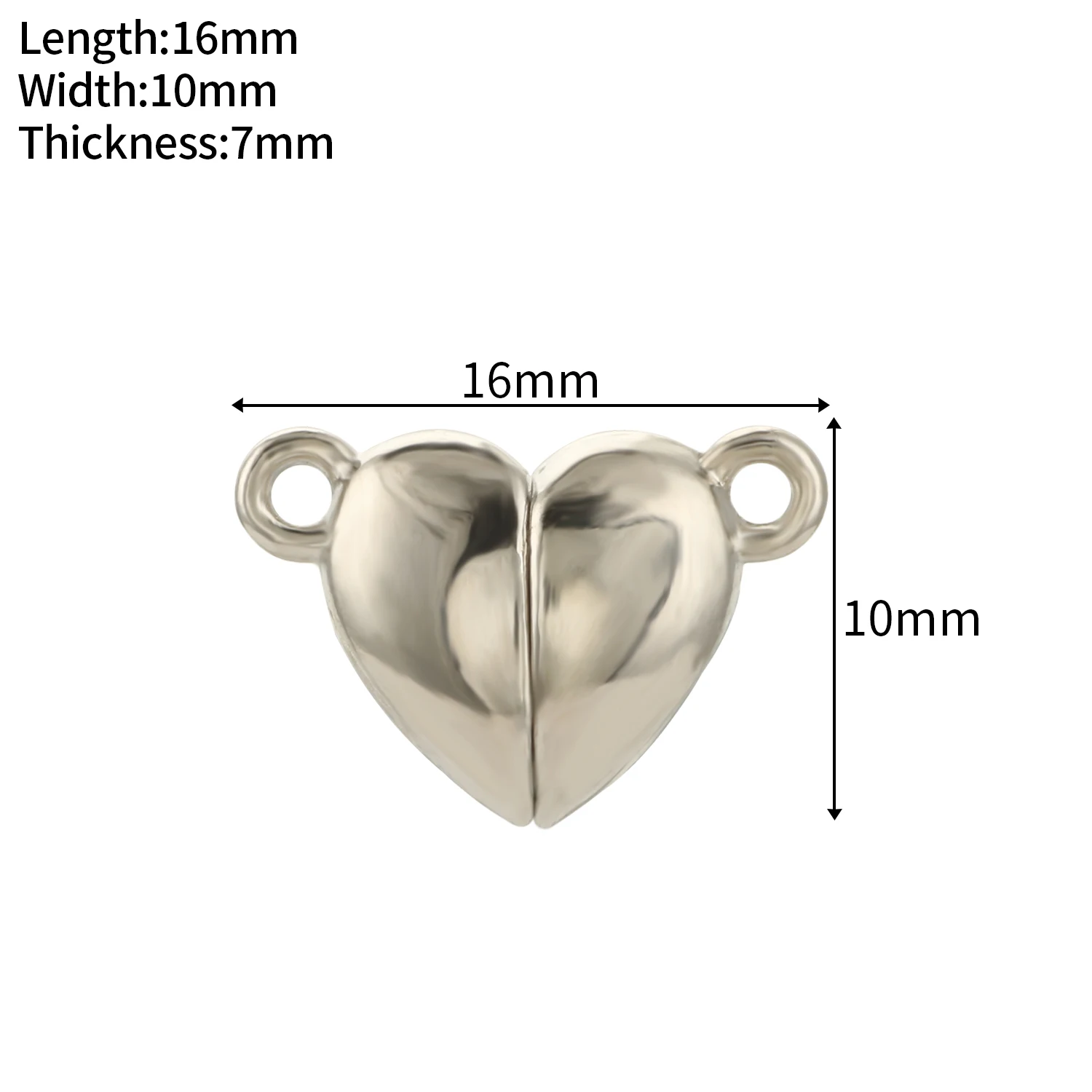 5Pair Alloy Metal Strong Magnetic Heart Shape Connected Clasps DIY Jewelry Bracelet for Couple Necklace End Clasp Connector