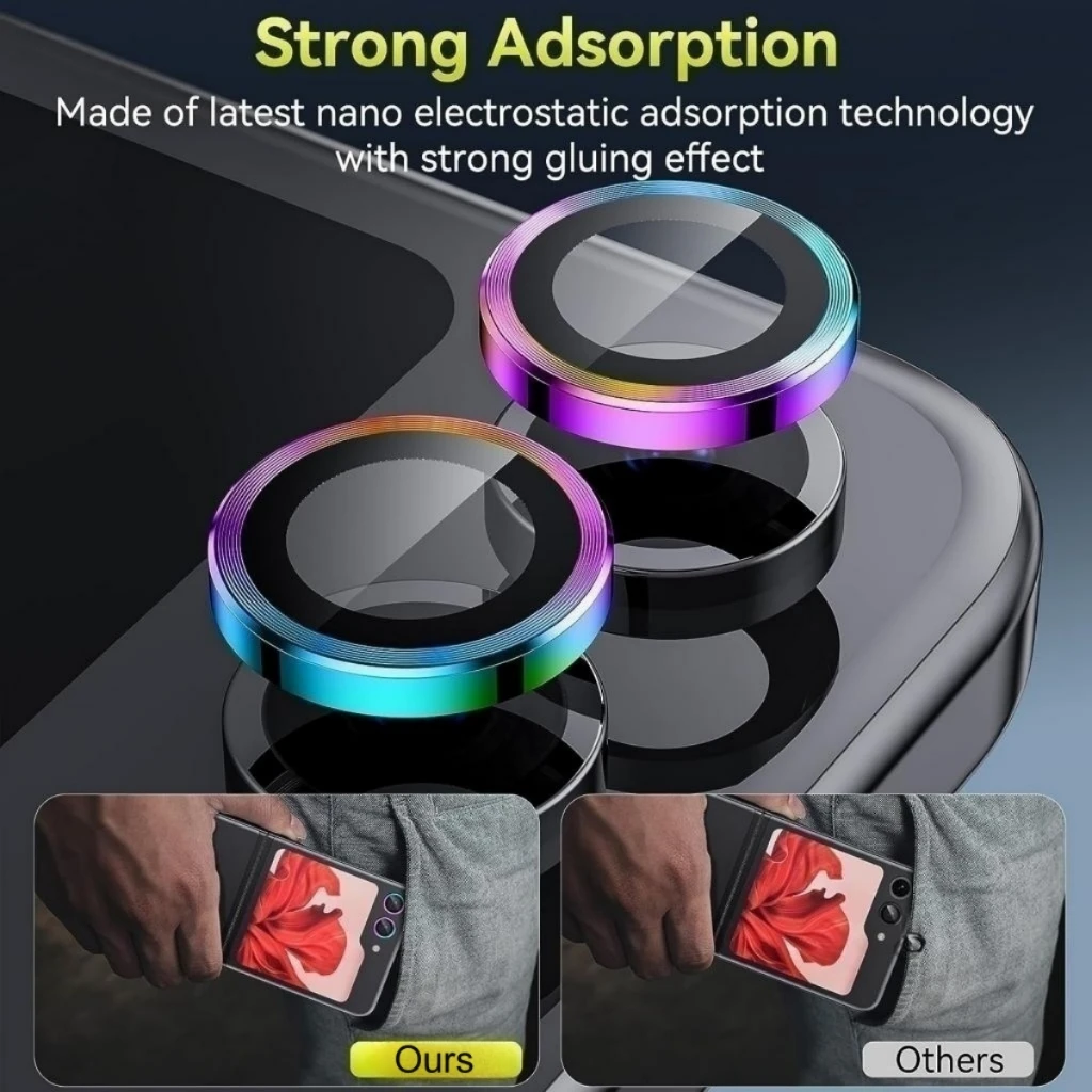 Pelindung lensa kamera logam untuk Samsung Galaxy Z Flip 6 5 4 cincin logam kaca Tempered Anti gores 9H untuk Galaxy Z Flip5