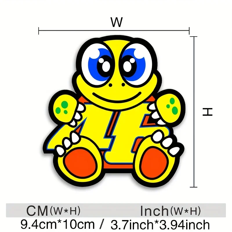 1PC "Cartoon Turtle 46 Car Sticker, Moto Racing Design Decal, Distinctive Car Accessory for Enthusiasts, Sweet Car Decor"