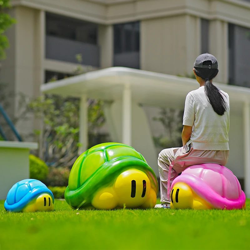 

Cartoon turtle fiberglass sculpture sketch lawn community sales department greening garden landscape decoration ornament