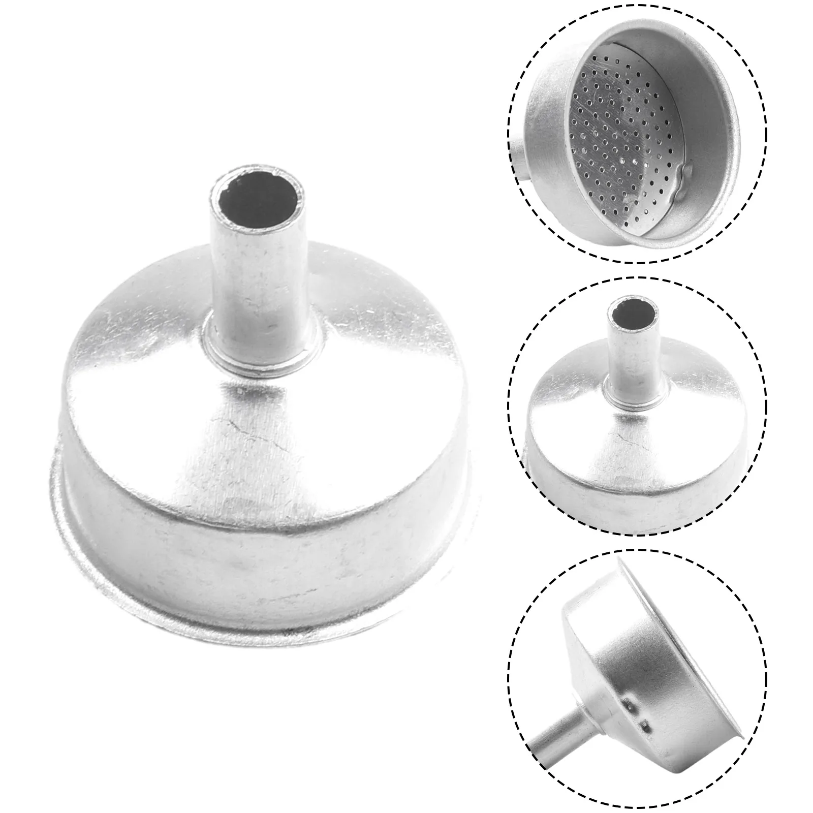 1PC 50/100/150/300/450/600ML Aluminium Moka Funnel Coffee Maker Pot Filter For Espresso Coffee 1 2 3 6 9 12 Cups