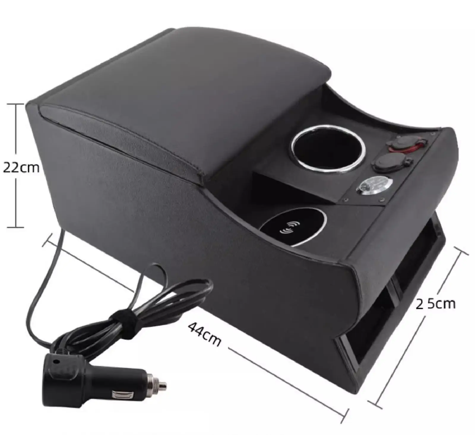 

Equipment Smart Library Car Armrest Rear USB Port Center Console Box With LED Light Universal Truck Mazd