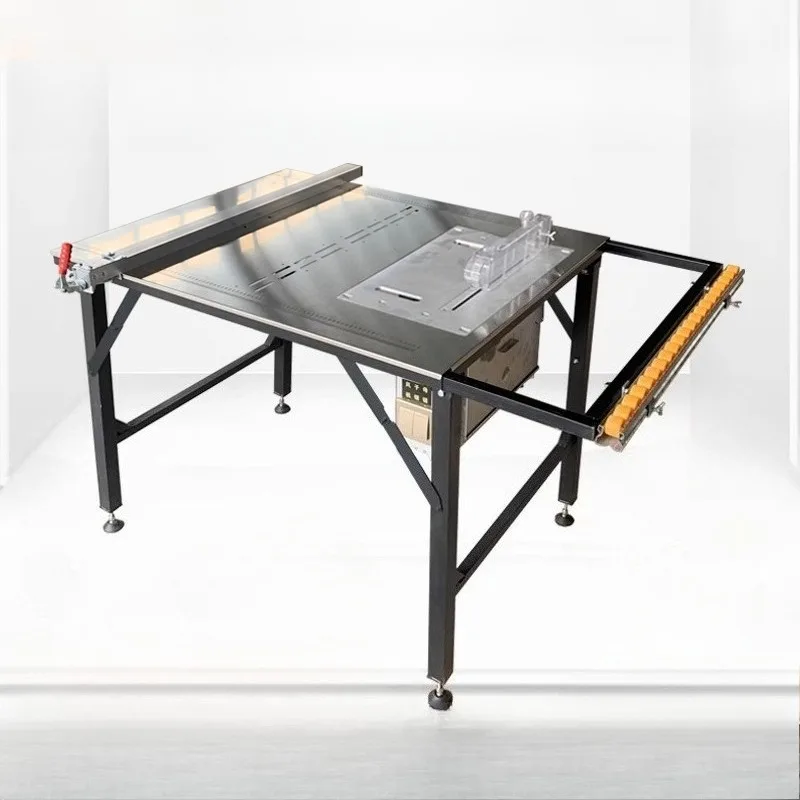 100 * 80cm Small Multifunctional Push Table Saw Stainless Steel Folding Saw Table Cutting Machine Woodworking Workbench