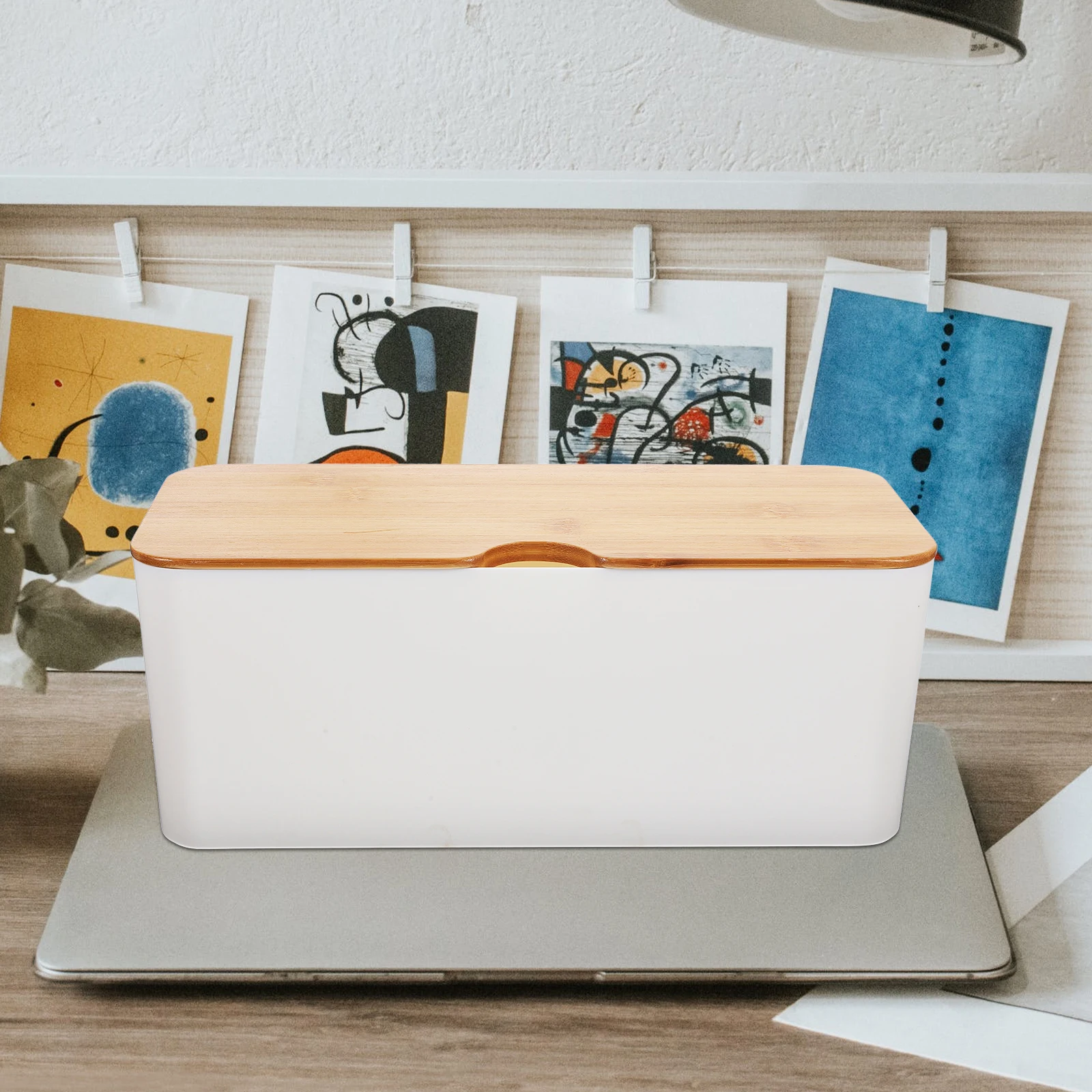 

Cable Organizer Box Detachable Design Cord Management Box for Home Office Desk Use Large Capacity Cord Hider Storage Holder