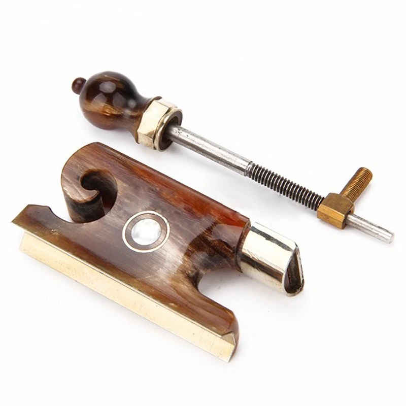 4/4 Violin Bow Snail Type Frog Bull Horn Material Paris Eye Frog For Violin Bow Maker / Bow Repair With Baroque Screw Endpin