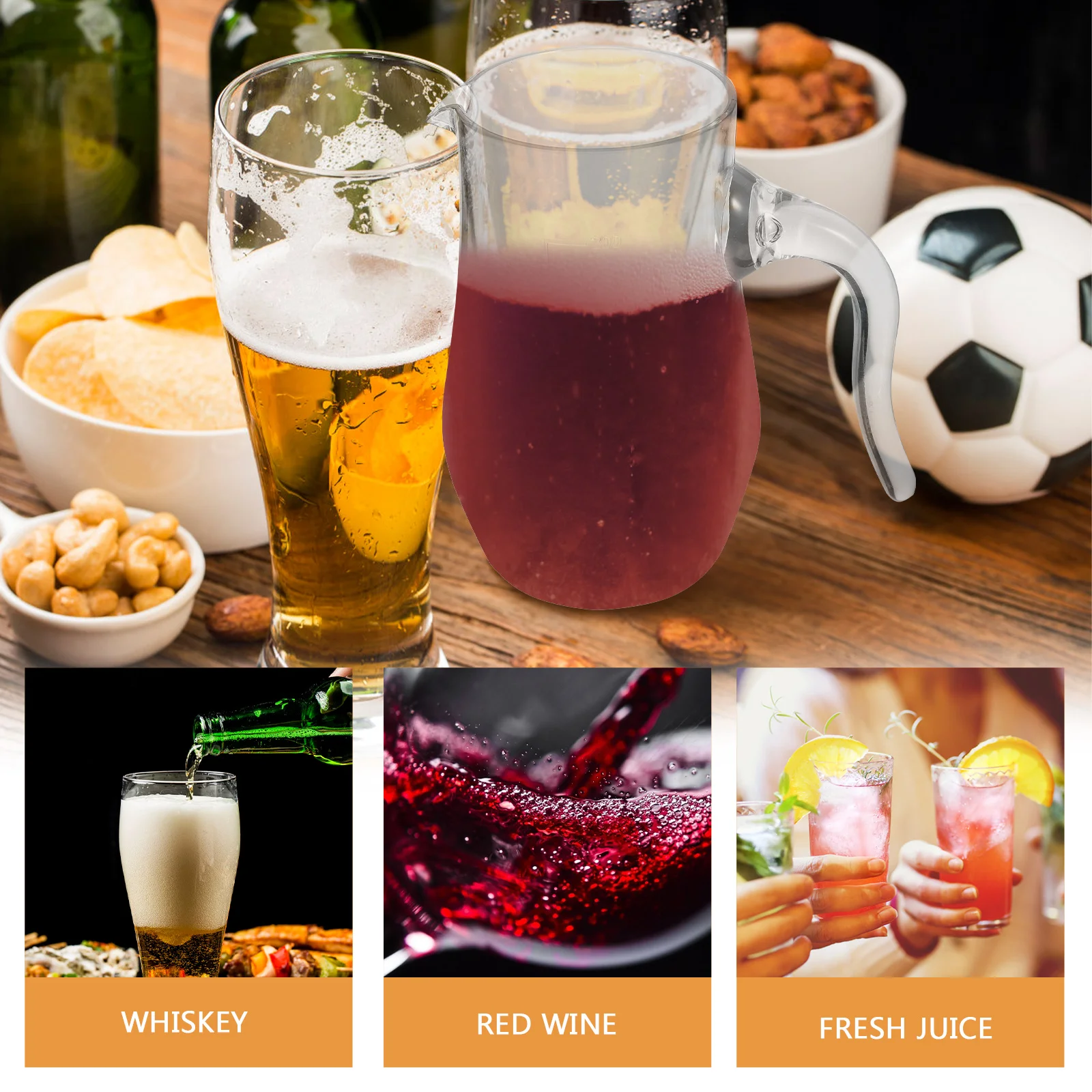 

Clear Reusable Decanter Creative Bottle Design Elegantly Decorative Comfortable Touch Long Term Storage Whisky Water Juice