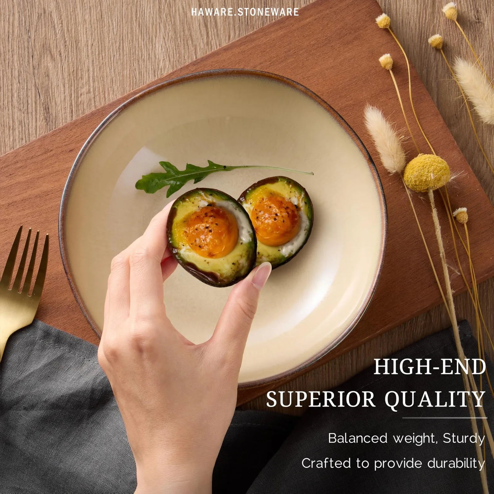 طقم أدوات مائدة سيراميك مكون من 18 قطعة من أواني الطعام الحجرية المطلية يدويًا أطباق وأطباق لتناول الطعام الحديث أدوات مائدة سيراميك أنيقة #6