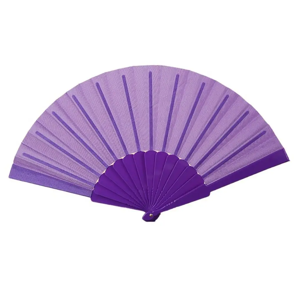 Portable Folding Fan Plastic Plain Fabric Hand Fan Chinese Elegant Cloth Hand Fan for Weddings Travel Party Dancing Cosplay
