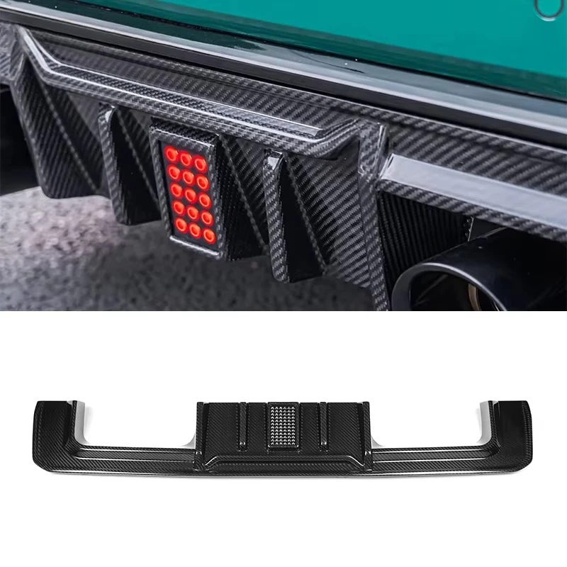 

Dry Carbon Fiber Rear Bumper Diffuser Lip Spoiler for G82 G83 G80 M4 M3 2021-IN Rear Diffuser With Brake Light r44 Style