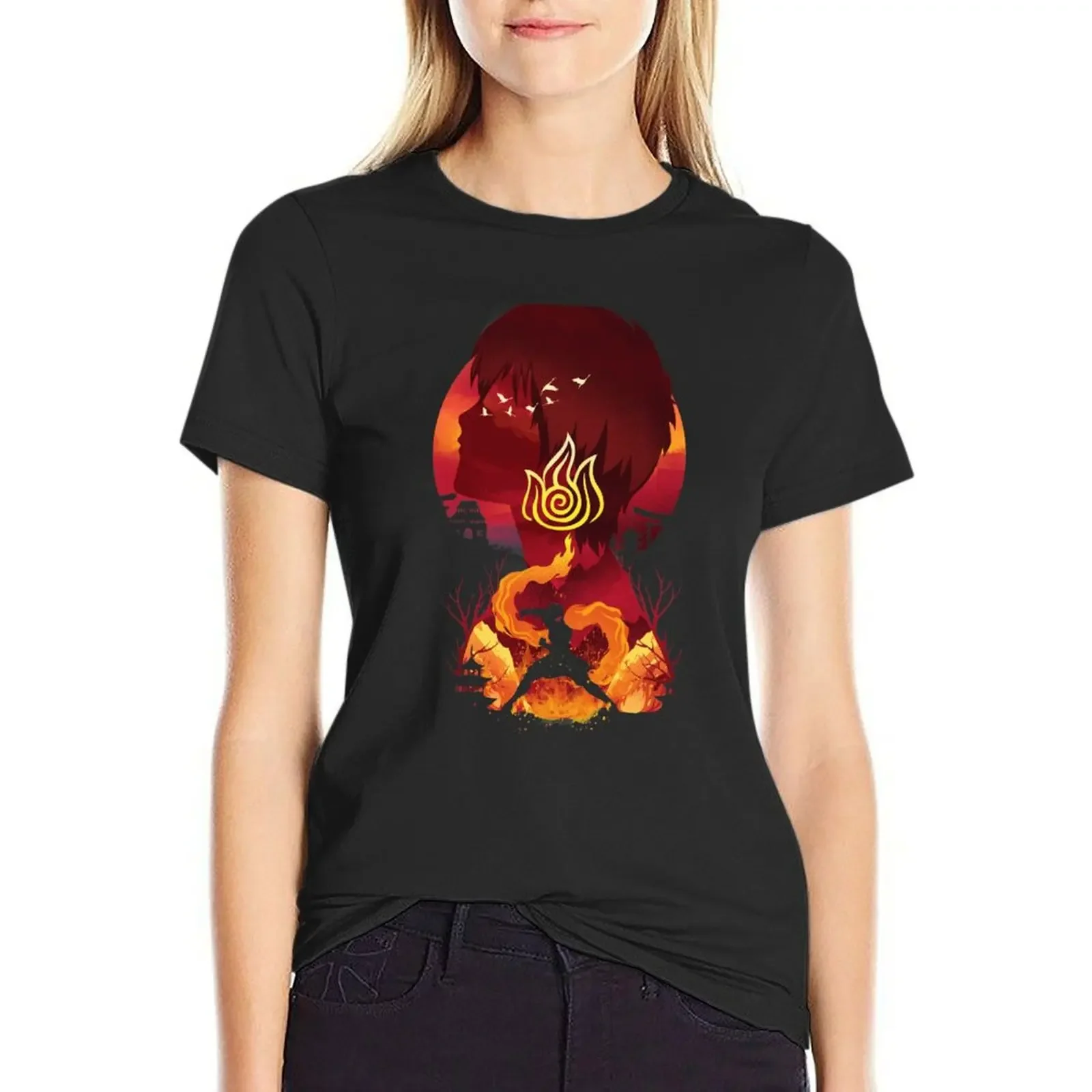 Firebender Landscape T-Shirt hippie clothes cute clothes tops cotton t shirts Women