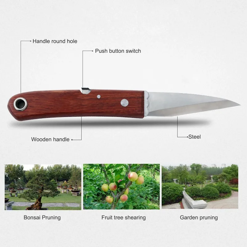 

Stainless Steel Pruning Grafting Knife Professional Folding Seedling Orchards Garden Cutter Scissor Gardening Seedling Tools