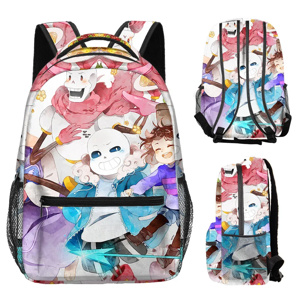 Cartoon Popular Funny Undertale student Bookbag Notebook Backpacks 3D Print Oxford Waterproof Boys/Girls Travel Backpacks