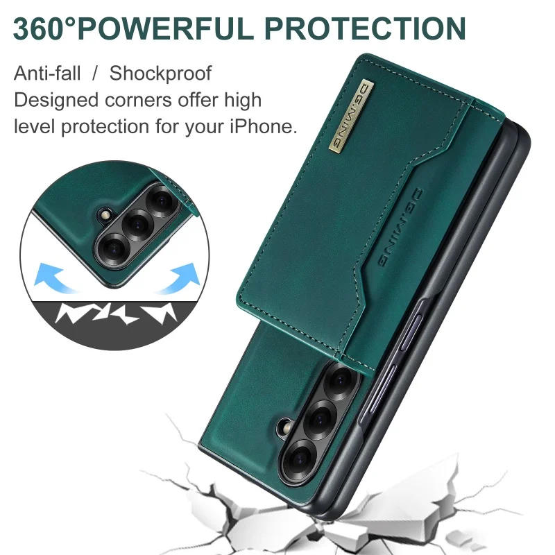 DG.MING Leather Wallet Phone Case for Samsung Galaxy Z Fold 8 Ultra 7 6 5 4 3 fold7 fold6 fold5 Cards Holder Funda Cover Hoseje