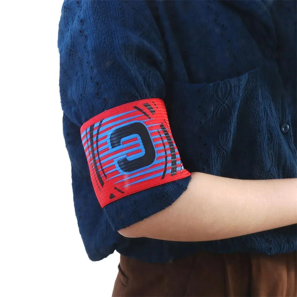 حزام ذراع كابتن كرة القدم قابل للتعديل احترافي يمنع السقوط، حزام ذراع زعيم متين متعدد الألوان، حزام ذراع مجموعة الكابتن #6