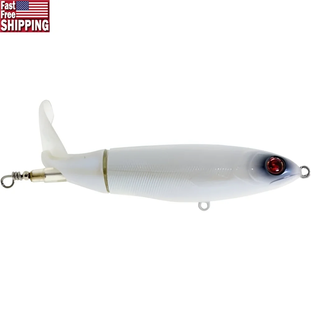 

Whopper Plopper 90 Hard Plastic Fishing Lure Musky Catching Rotating Tail Treble Hook Durable Tackle Gear